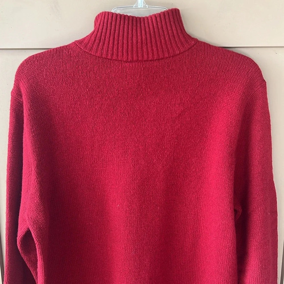 Gap Factory Vintage Red Lambswool Quarter Zip Pullover Sweater Sz M - Picture 10 of 10